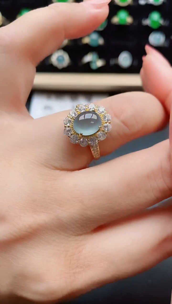 【闪购商品】翡翠戒指银S925镶嵌21212