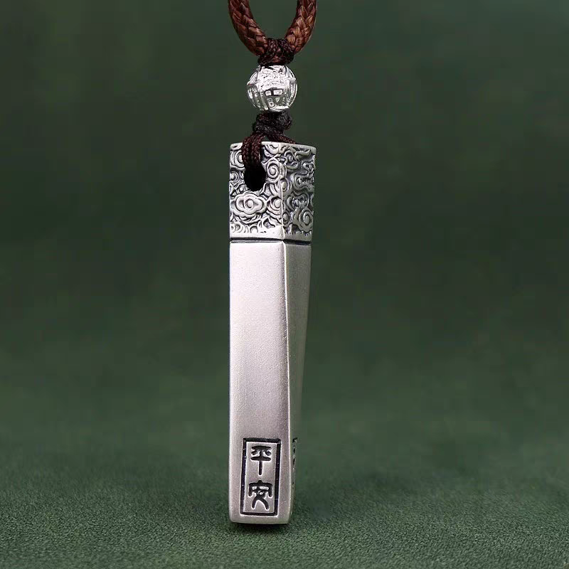 吊坠足银 足银999 扭转乾坤祥云吉言复古实心男女情侣款时尚手工