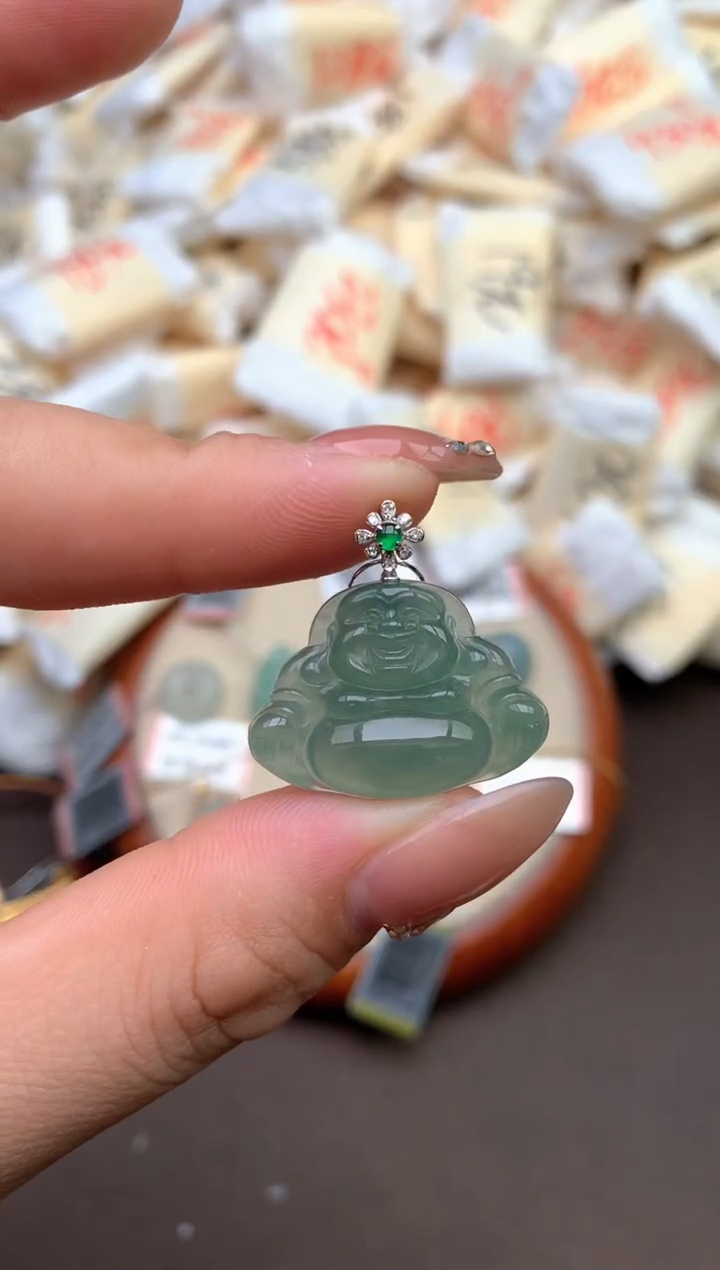 【闪购商品】翡翠挂件18K金镶嵌  —