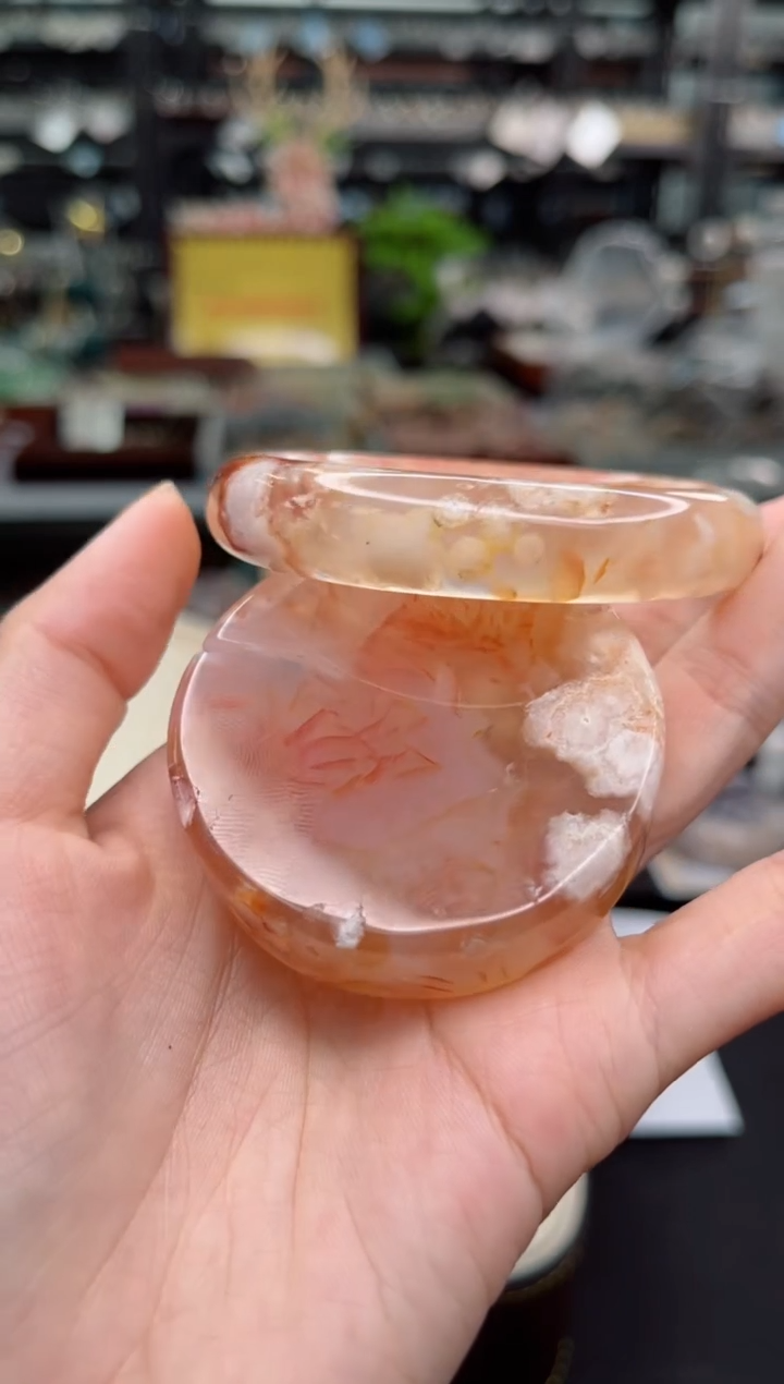【闪购商品】石英质玉手镯未镶嵌56圈口（赠品镯心）S9