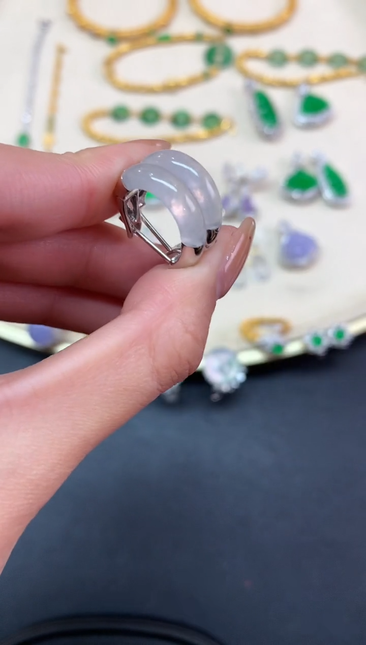 【闪购商品】翡翠耳饰18K金镶嵌耳饰A93|6800