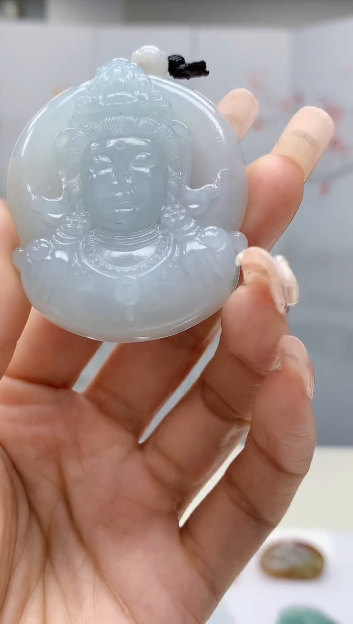 【闪购商品】定制翡翠未镶嵌3916lr-毛货挂件69