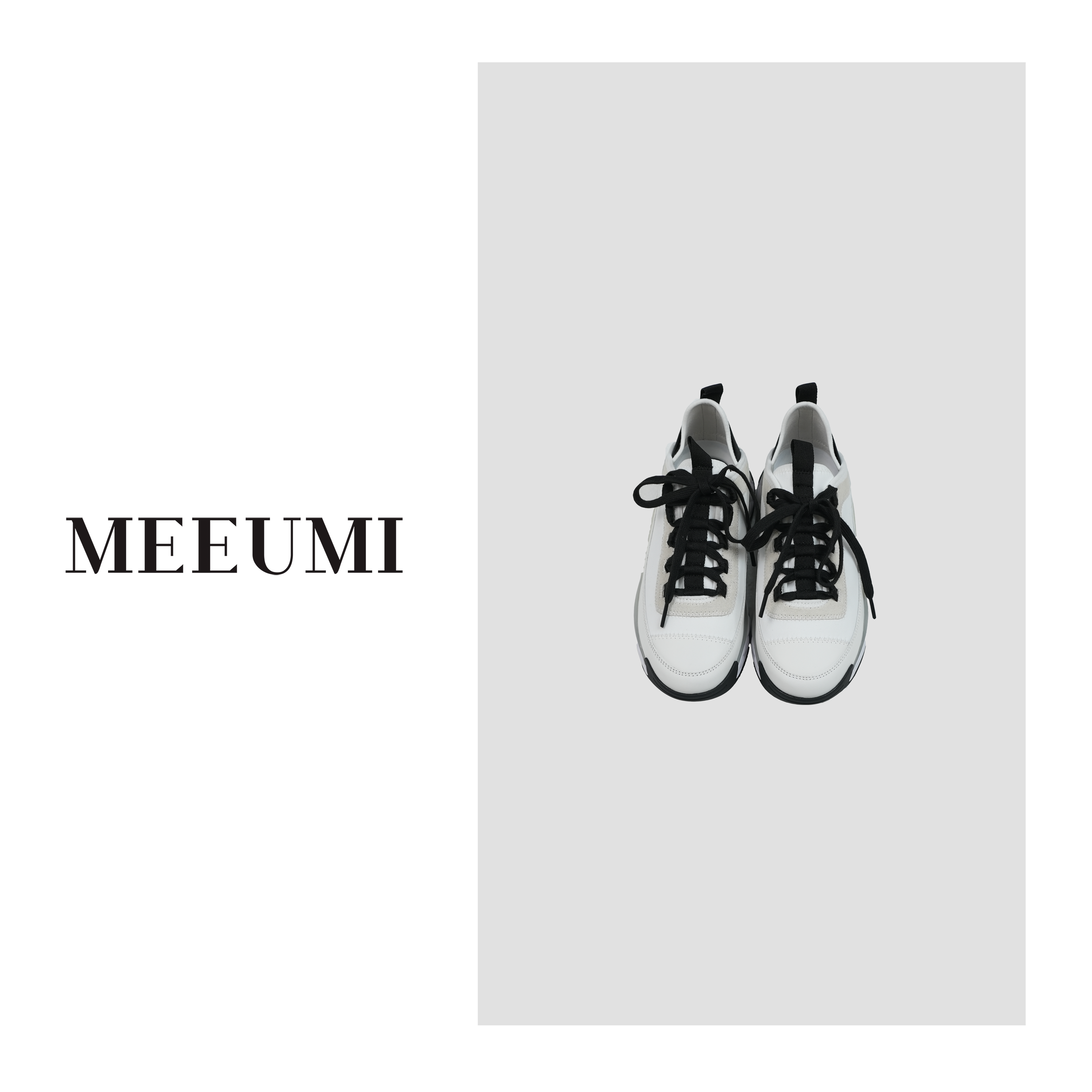 【MEEUMI】时尚百搭流线黑白配色女休闲运动鞋潮流低帮AC0423CJ