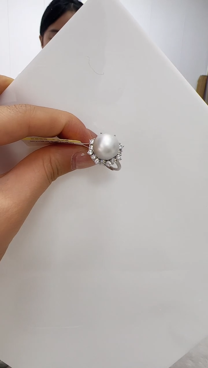 【闪购商品】海水珍珠DA银S925镶嵌澳白戒指 V3323