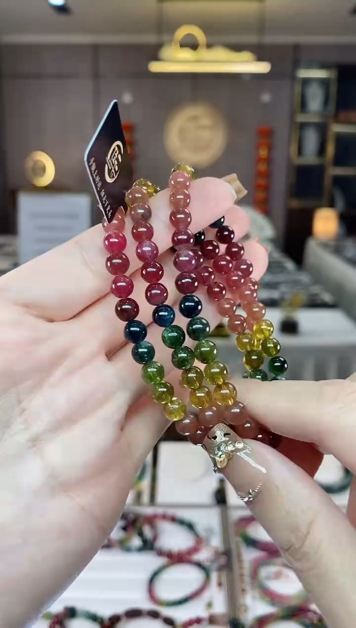 【闪购商品】碧玺三圈手串6mm+未镶嵌一物一证dan