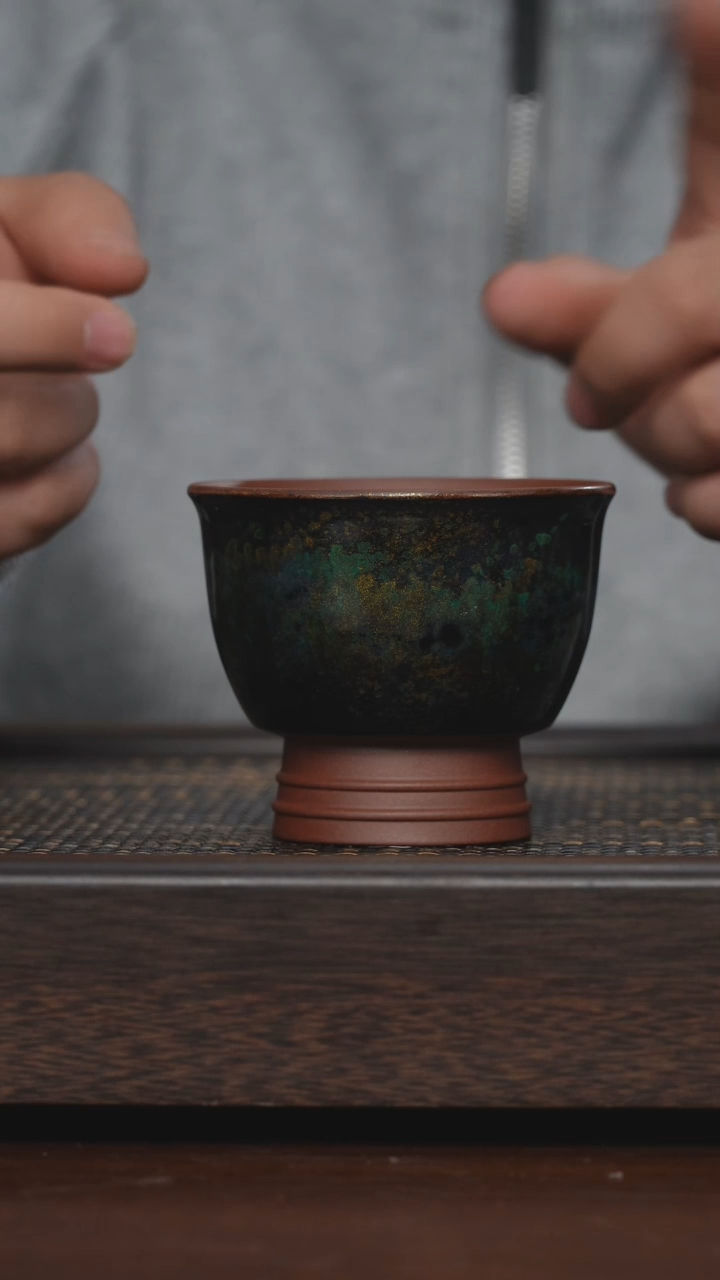 【闪购商品】紫砂茶杯非遗茶器-大漆高足杯