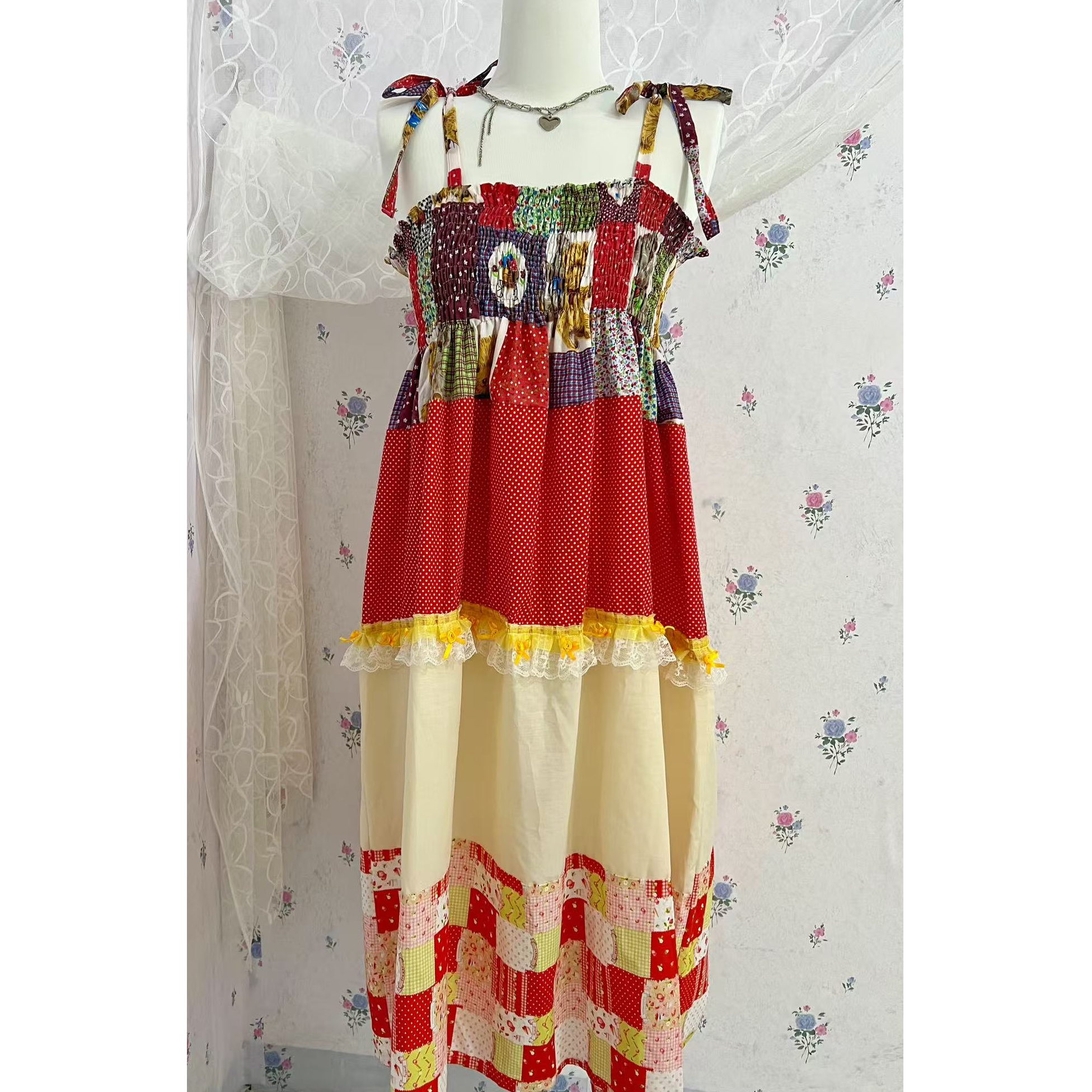 田也直播专用·日系古着小众连衣裙