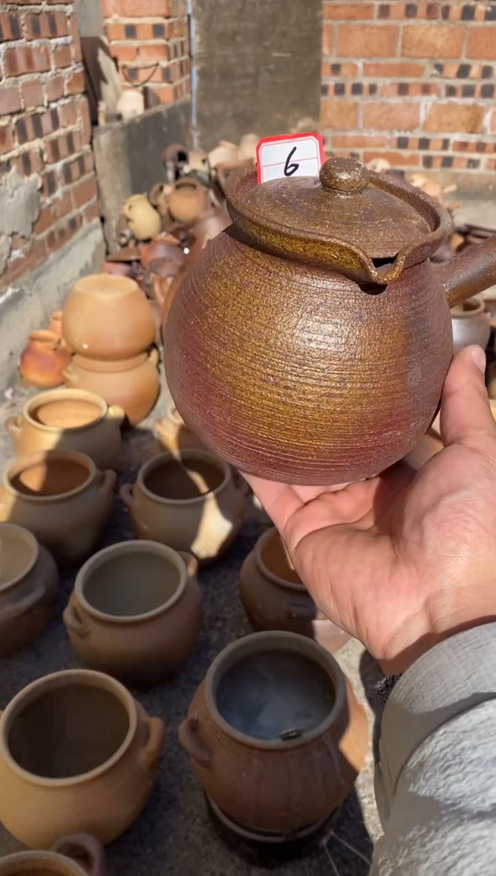 陶土1升煮茶壶 6号 