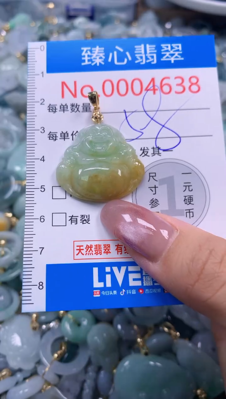 翡翠未镶嵌颈饰含绳0004638