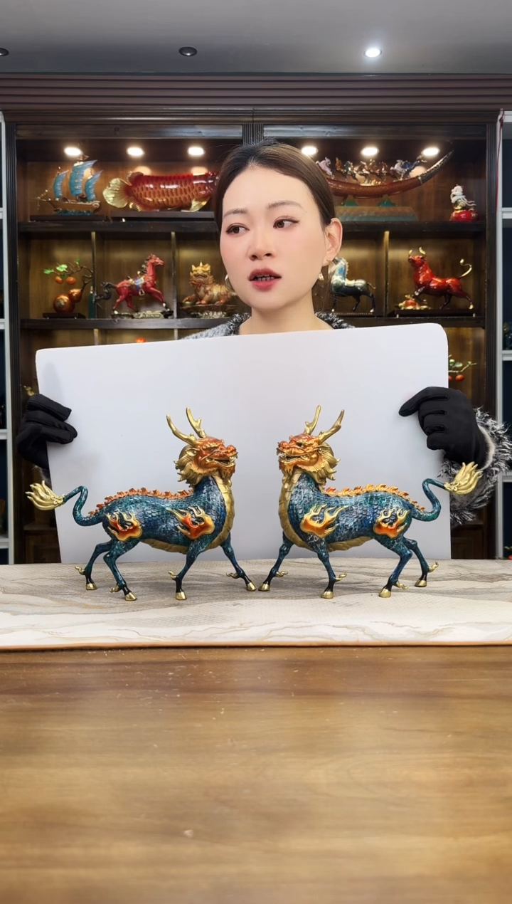 【闪购商品】祥瑞麒麟 一对 高度 20CM 