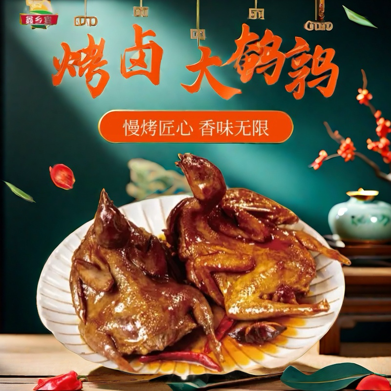 湖北特色美食香辣酱香味烤鹌鹑开袋即食真空包装下酒小菜熟食afdc