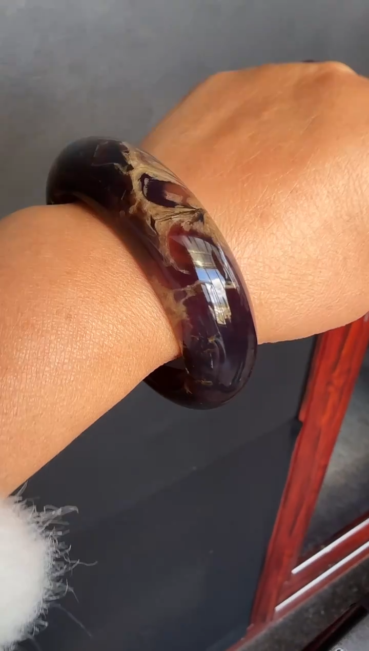 未镶嵌琥珀手镯T*T#45缅甸琥珀手镯58mm