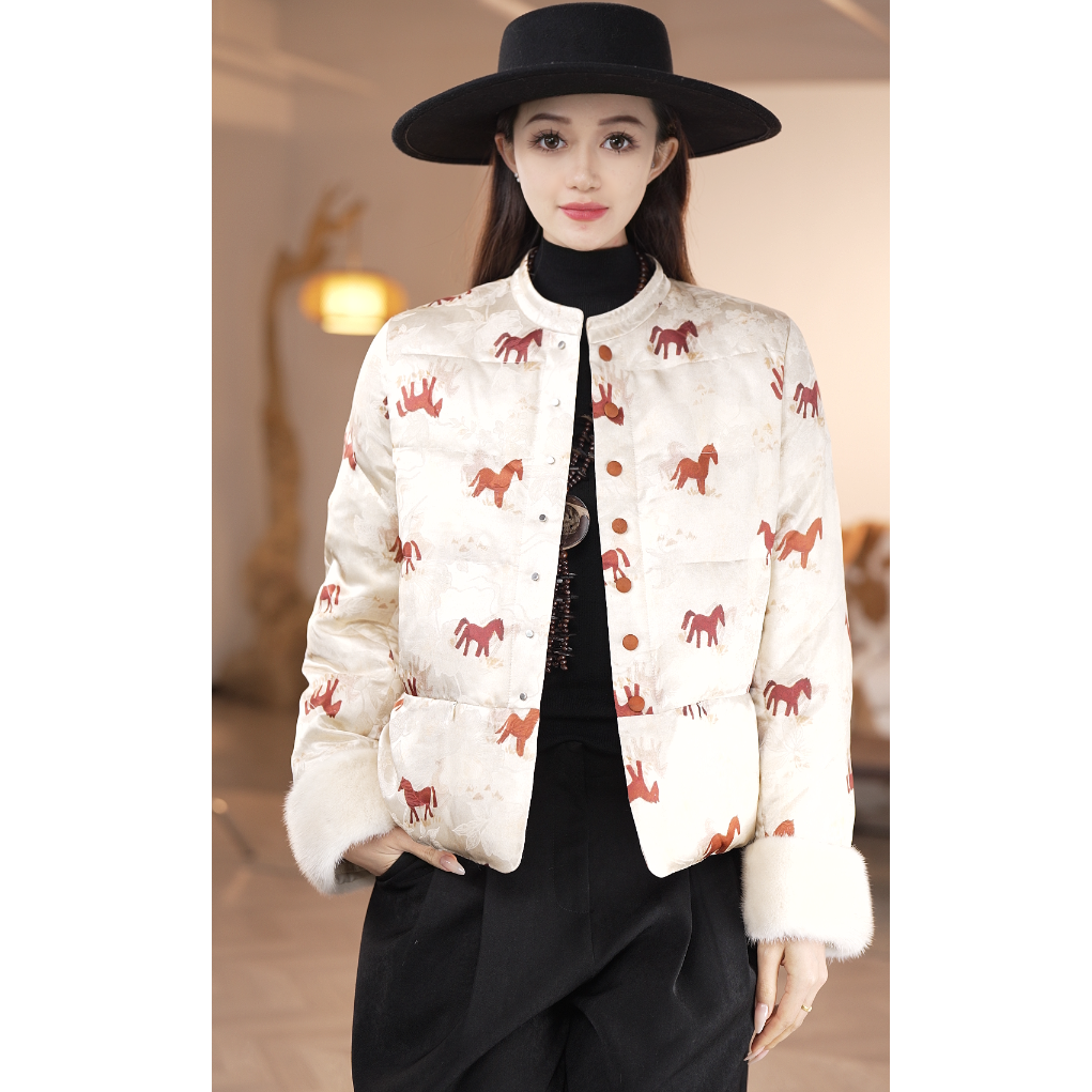 【镶守·妙仪】冬季时尚气质设计师宽松百搭保暖短款鹅绒服AC-12-6