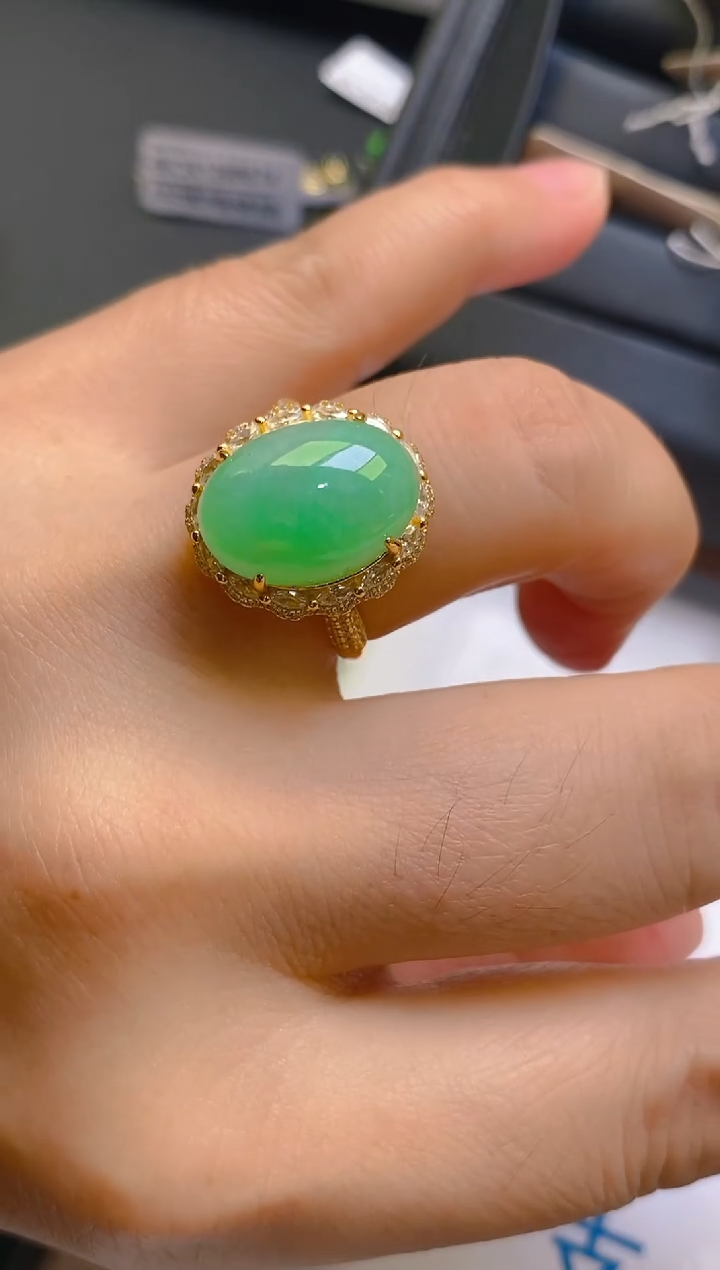 【闪购商品】翡翠耳饰银S925镶嵌天然A货翡翠1