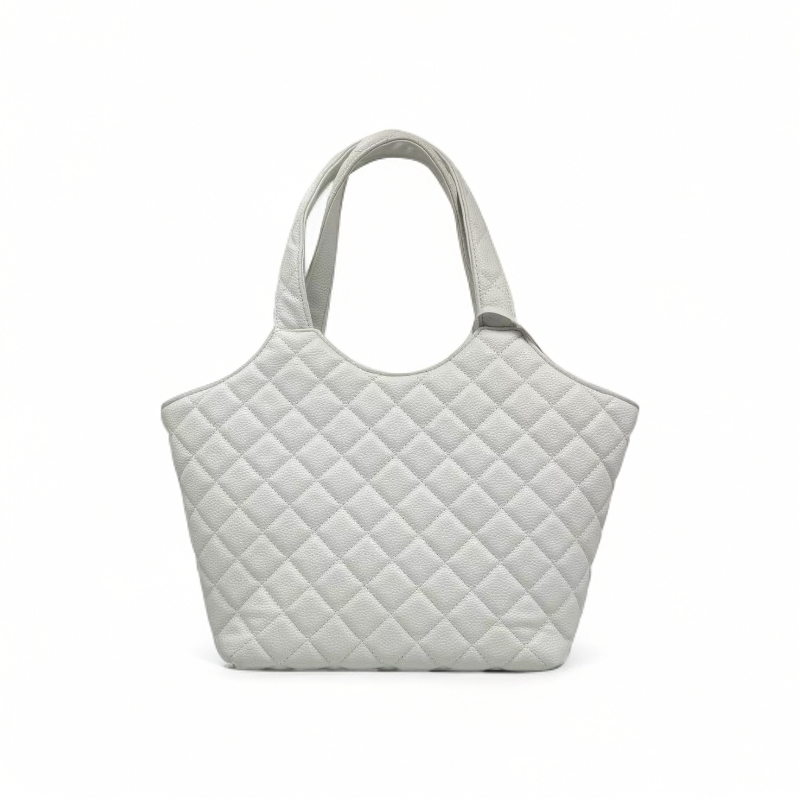 LQ-WITH-QUEEN真皮女包手提菱格白色-大0170