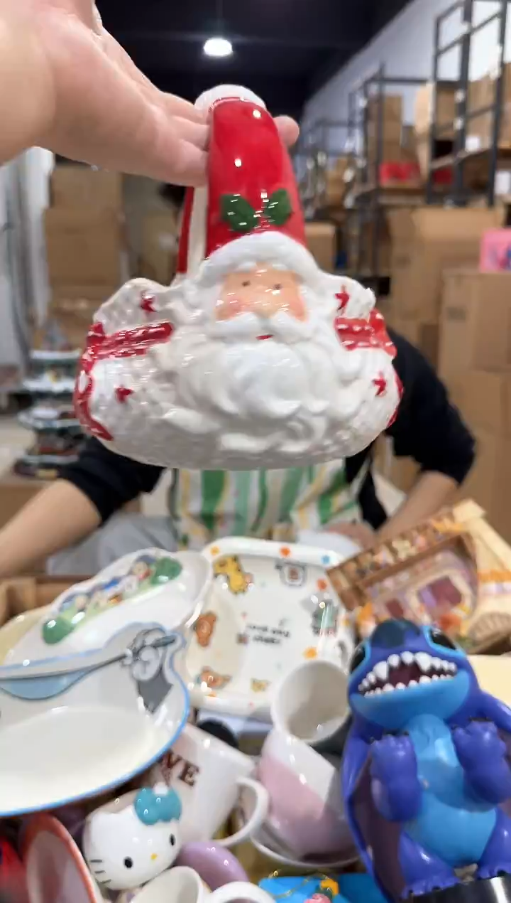 瓷片圣诞老人提篮冰裂