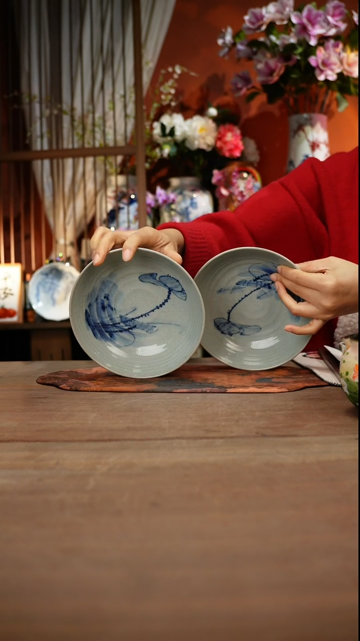 当代高温釉下彩手绘陶瓷餐具