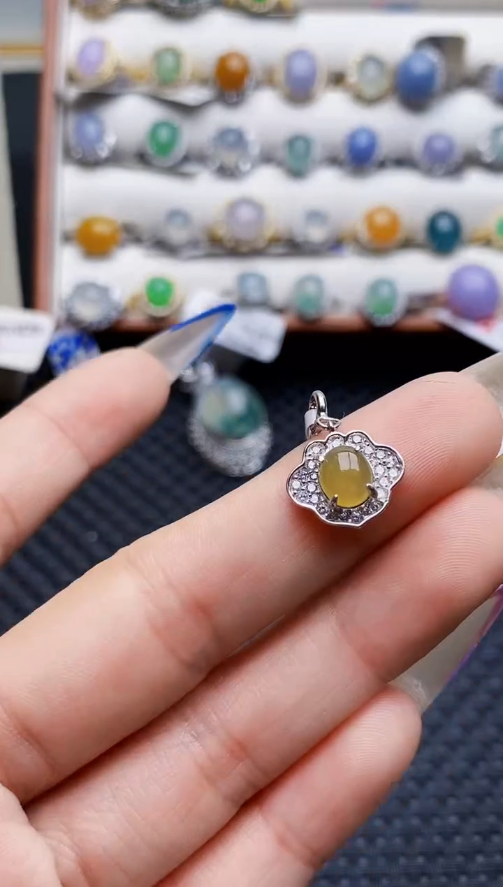 银S925镶嵌戒指翡翠0796