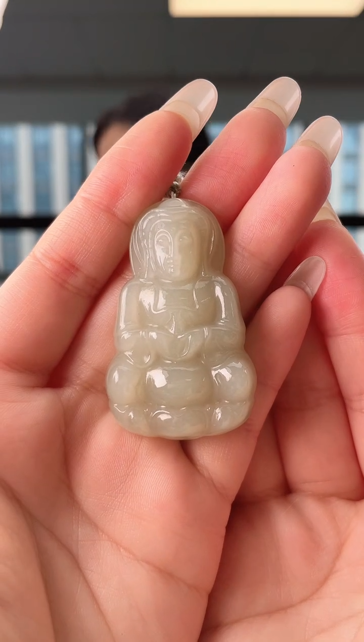 颈饰未镶嵌和田玉观音 多样性发其一 