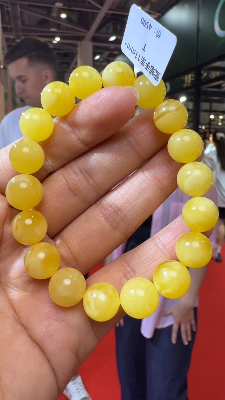未镶嵌琥珀手链杭州珠宝展假一罚十11mm