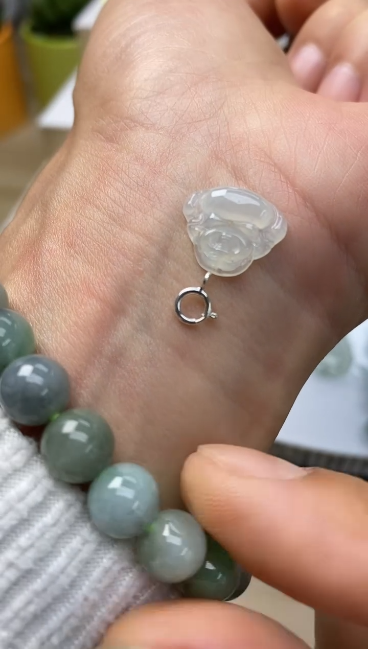 颈饰未镶嵌翡翠1天然缅甸翡翠A货小佛公