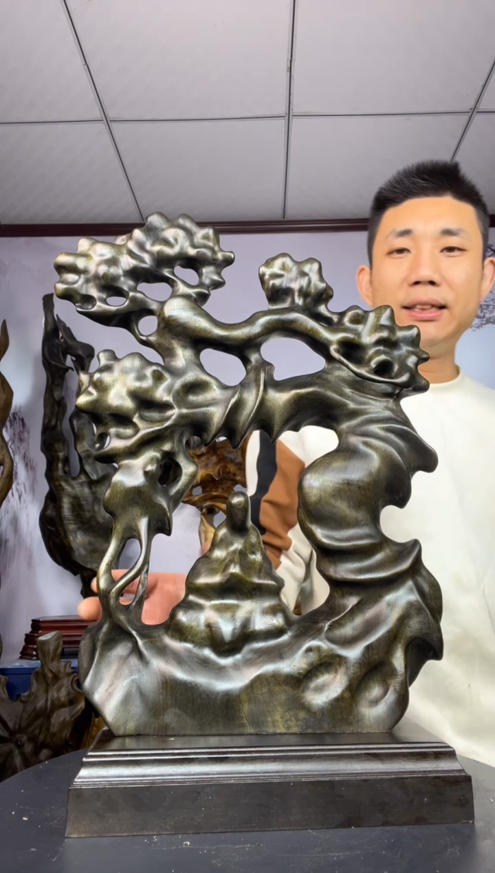 金丝楠木雕款文*金丝楠木工艺品摆件