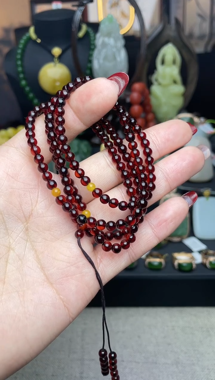 【闪购商品】琥珀颈饰未镶嵌项链f174