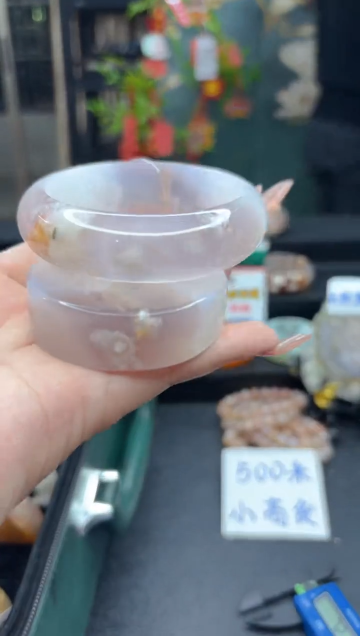 【闪购商品】石英质玉手镯未镶嵌1124（55圈赠送镯心）