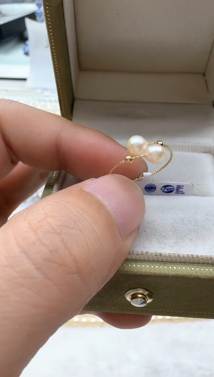 【闪购商品】海水珍珠戒指18K金镶嵌清货