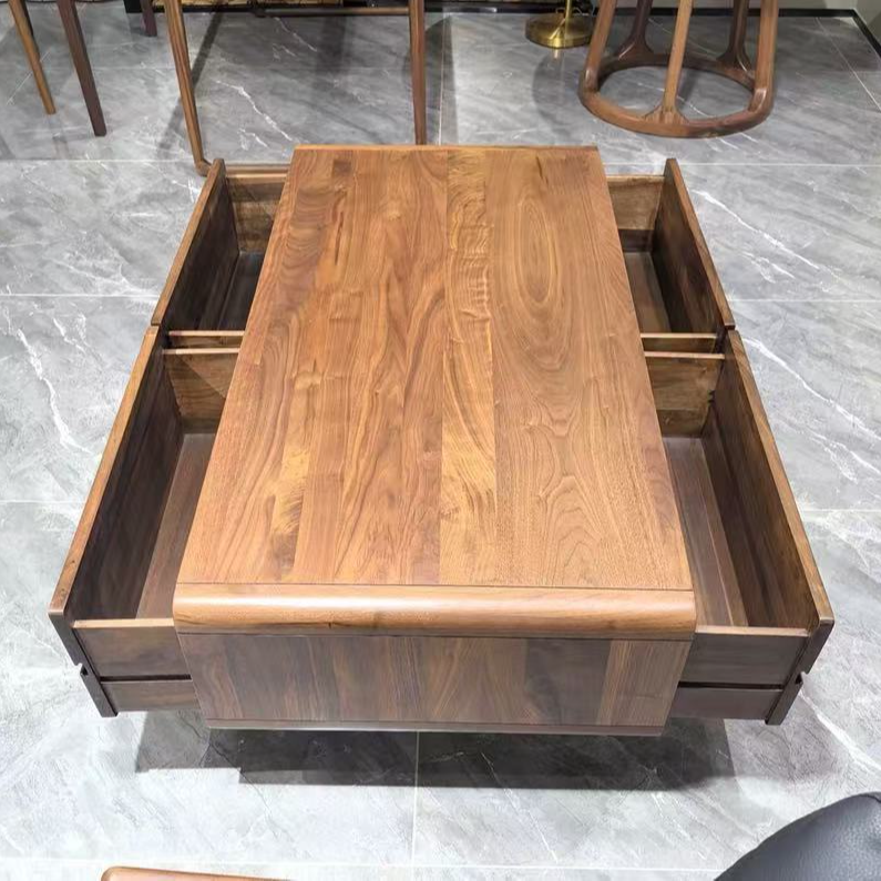 朝阳 北美黑胡桃--四抽屉茶几