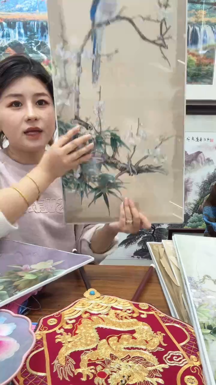 横款刺绣非遗苏绣手工工艺品