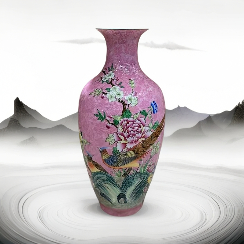 Z00017/陶瓷/扒花花鸟瓶