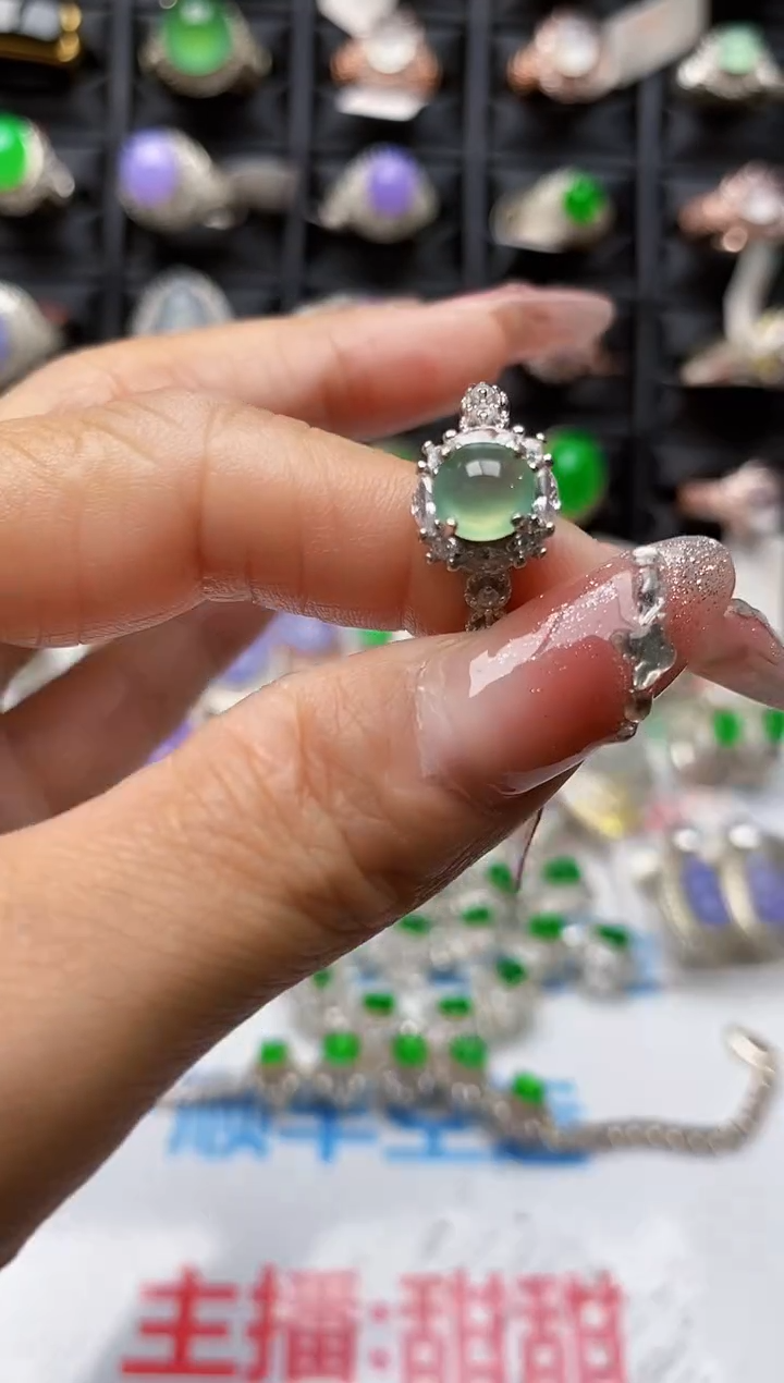 【闪购商品】翡翠戒指银S925镶嵌0272