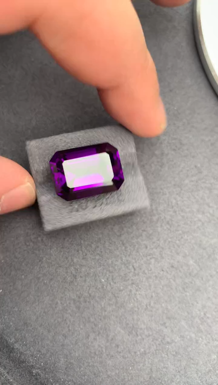 未镶嵌珠宝半成品紫晶15ct紫水晶  定制   AH