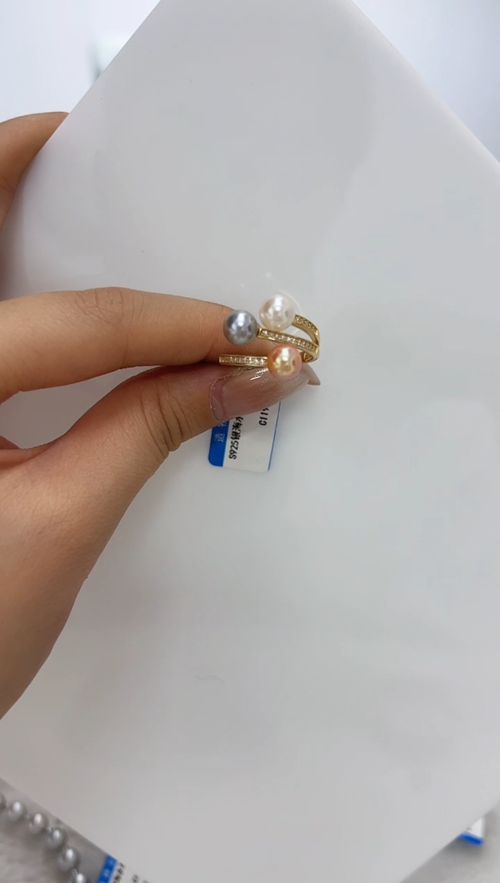 【闪购商品】海水珍珠DA银S925镶嵌c1194 海水珍珠戒指