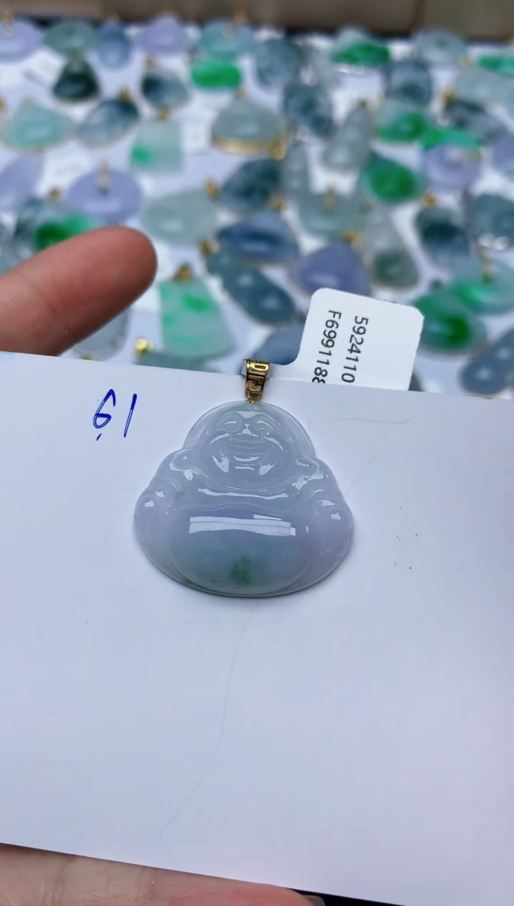 【闪购商品】翡翠颈饰18K金镶嵌天然翡翠A货    