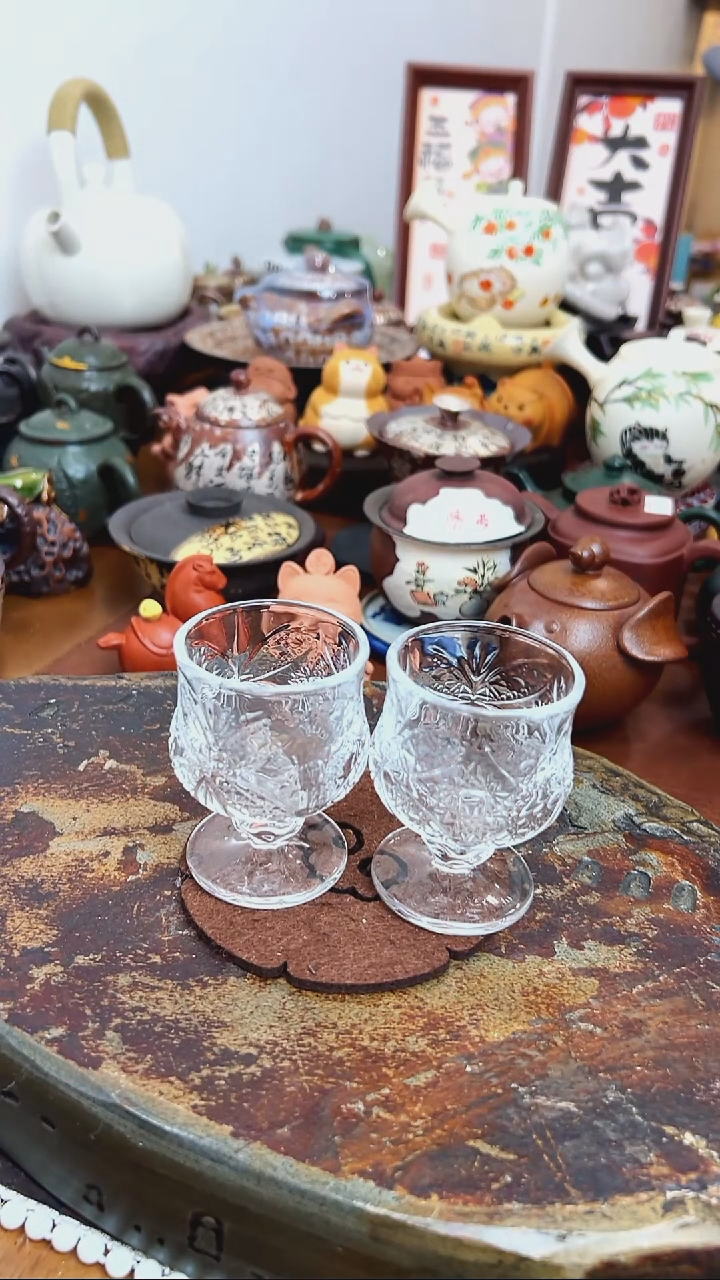   【茶瓷物语】玻璃杯一对