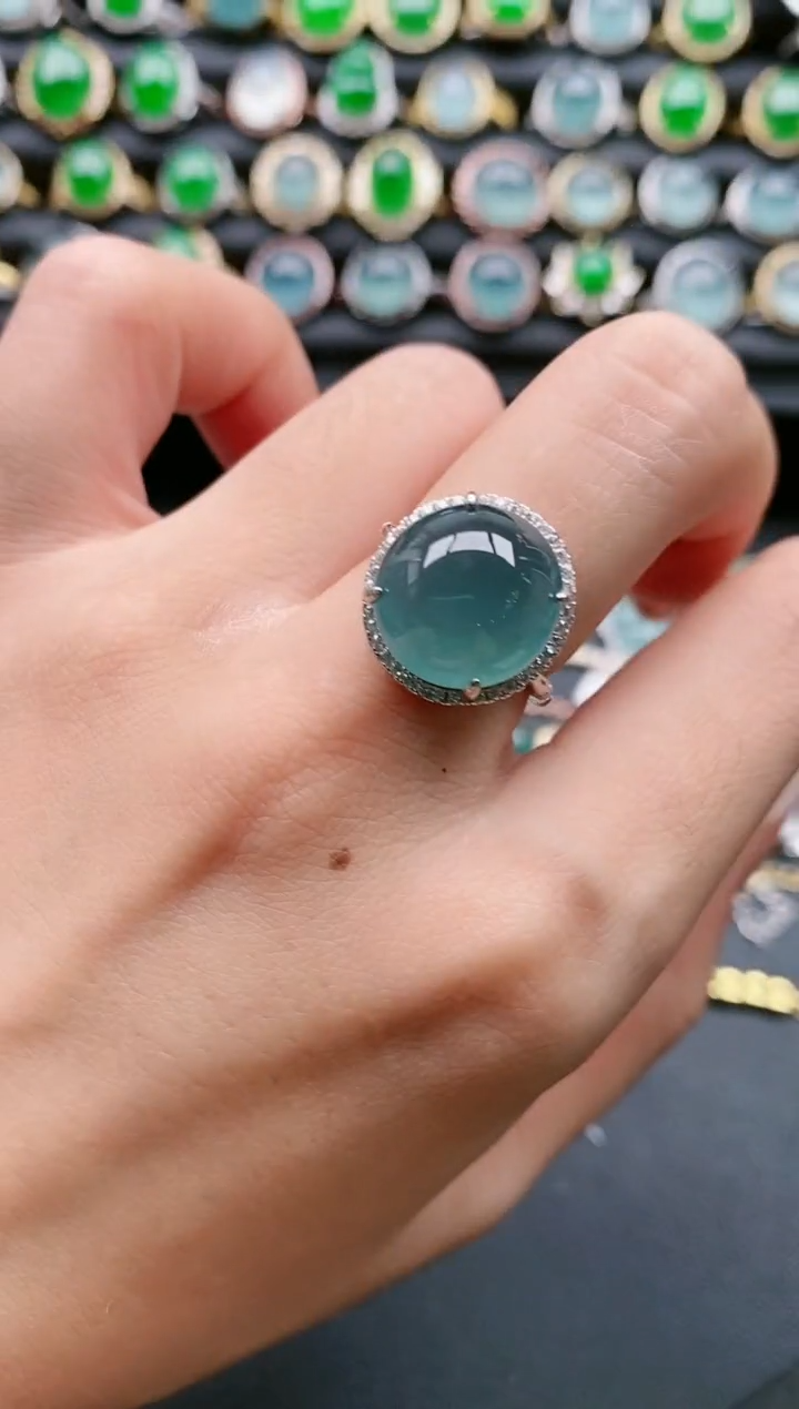 【闪购商品】翡翠戒指银S925镶嵌1111111