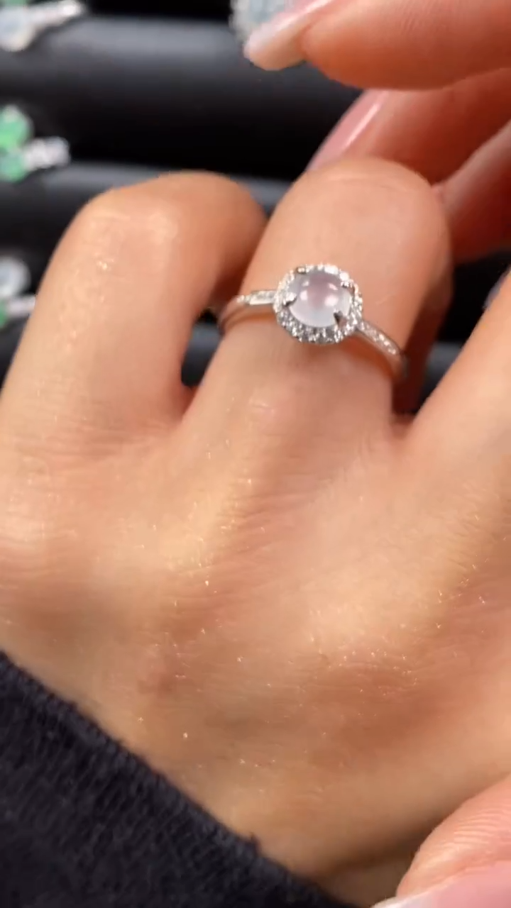 【闪购商品】翡翠戒指银S925镶嵌6688