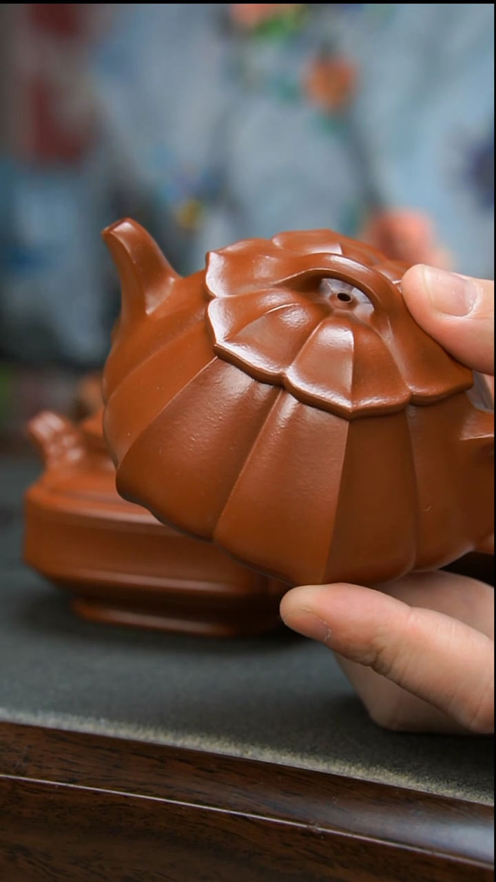 【闪购商品】紫砂茶壶朱泥筋纹石瓢古壶