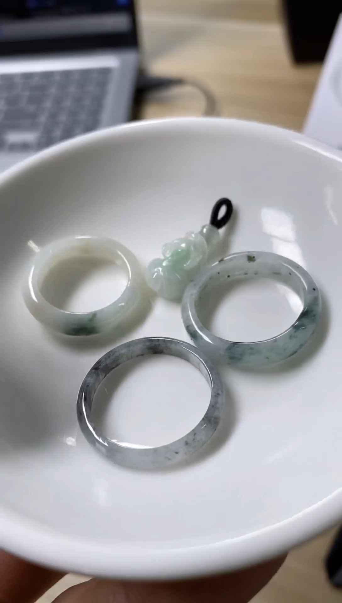 【闪购商品】翡翠颈饰未镶嵌天然缅甸翡翠A货三件套