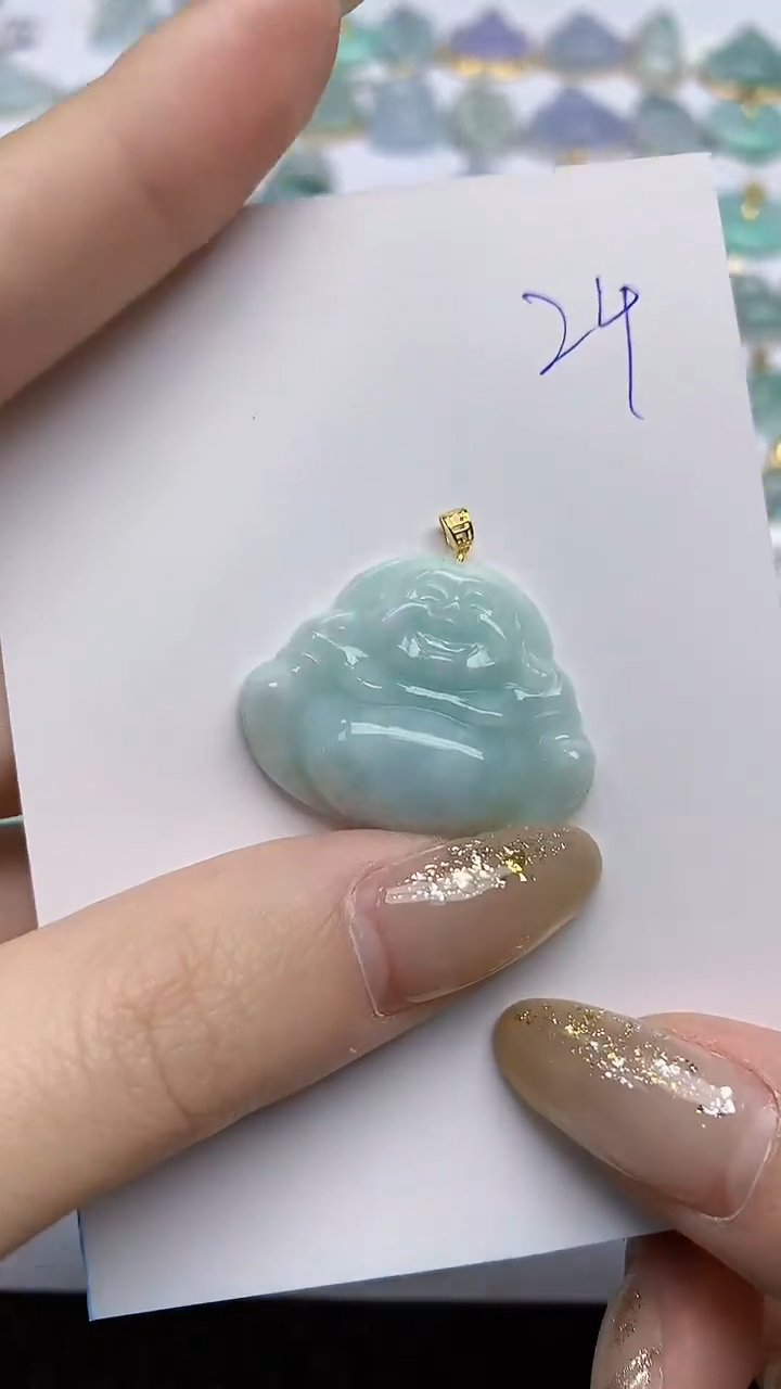 【闪购商品】翡翠颈饰18K金镶嵌天然翡翠A货