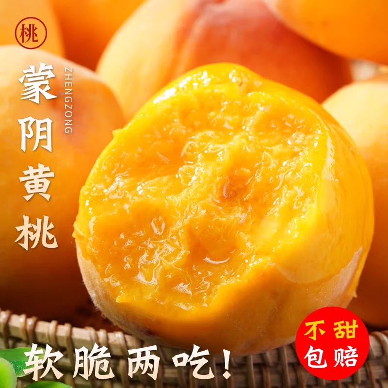 山东蒙阴蜜桃黄桃露天高山种植新鲜应季脆甜多水