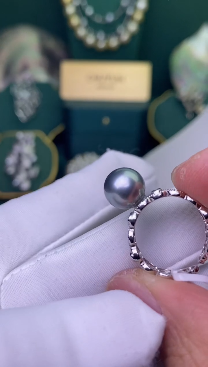【闪购商品】海水珍珠戒指银S925镶嵌9-10