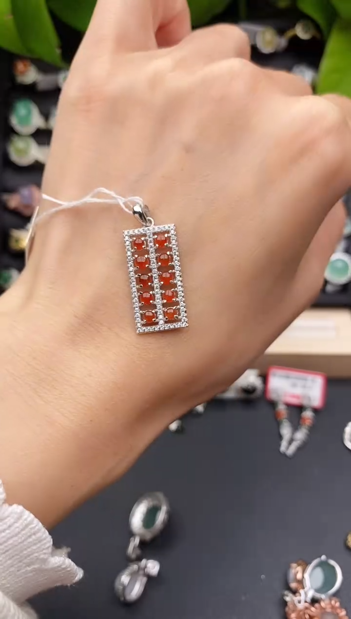 【闪购商品】翡翠戒指银S925镶嵌缅甸天然A货翡翠44   9-8