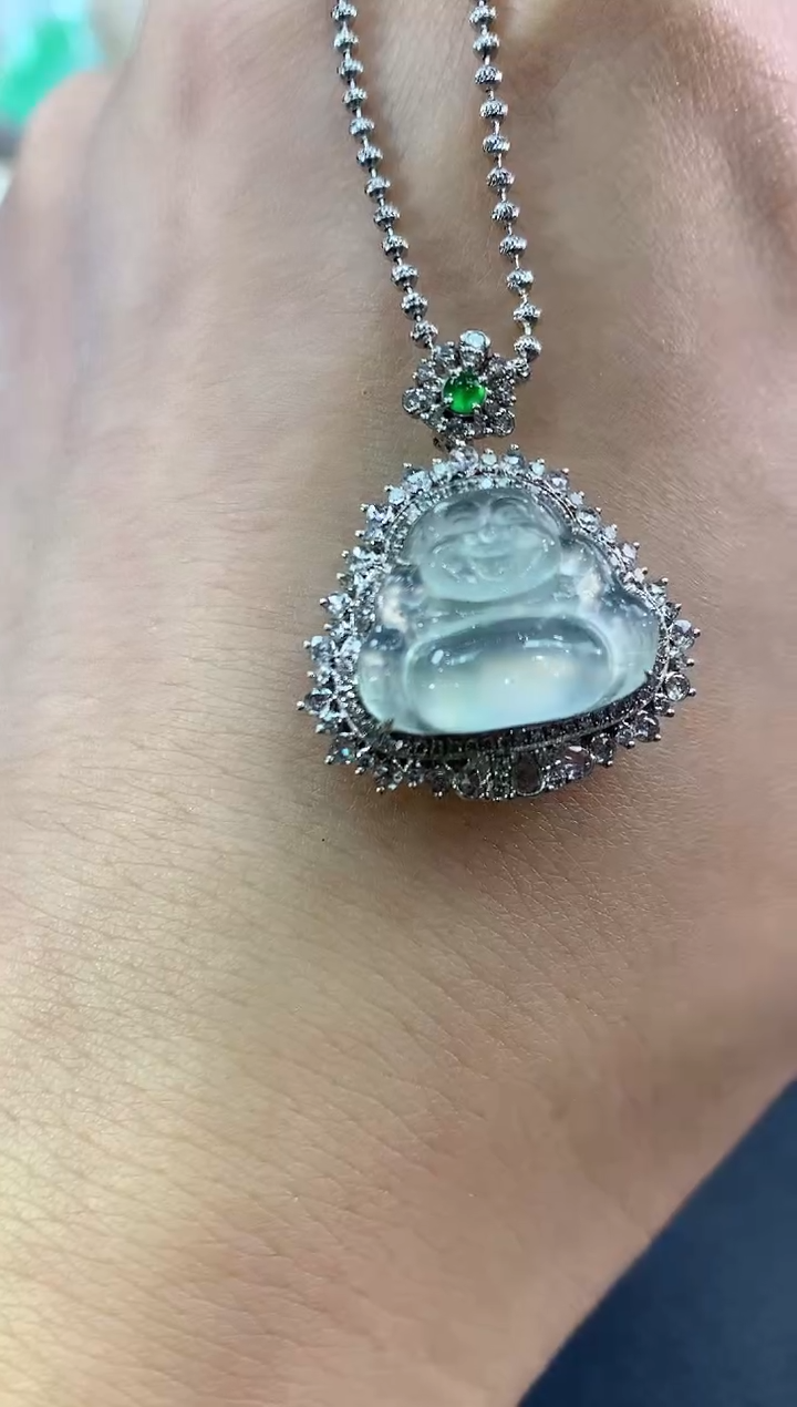 【闪购商品】翡翠吊坠(不含链)18K金镶嵌C73