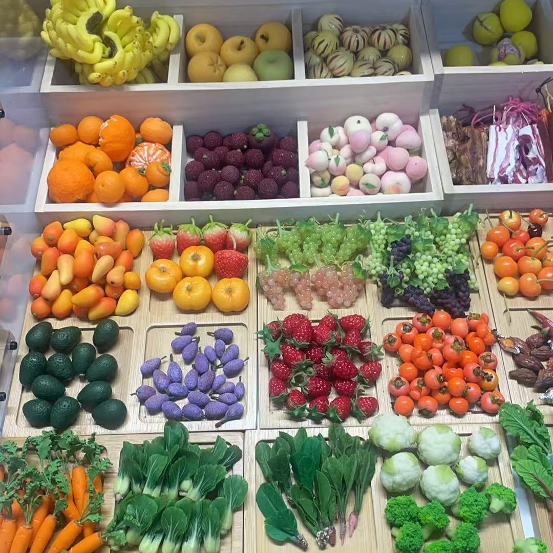 手工粘土草莓手工成品粘土食玩粘土玩具黏土微缩蔬果花篮手工制作