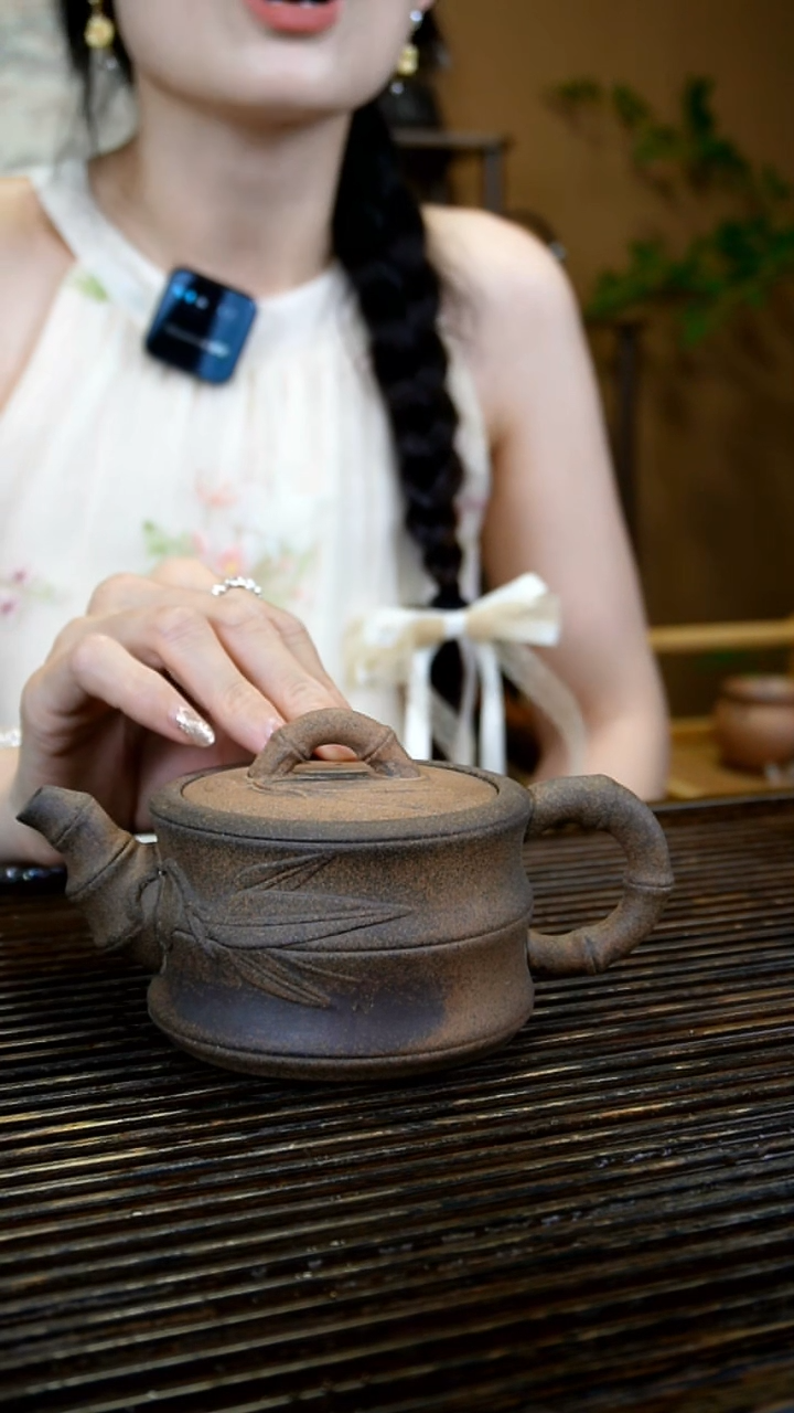 静悟斋老岩泥 黄泥段 竹节壶