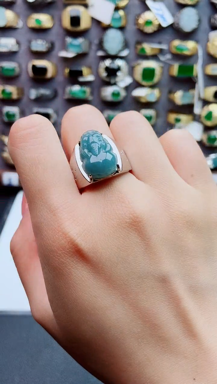 未镶嵌戒指翡翠天然翡翠男戒