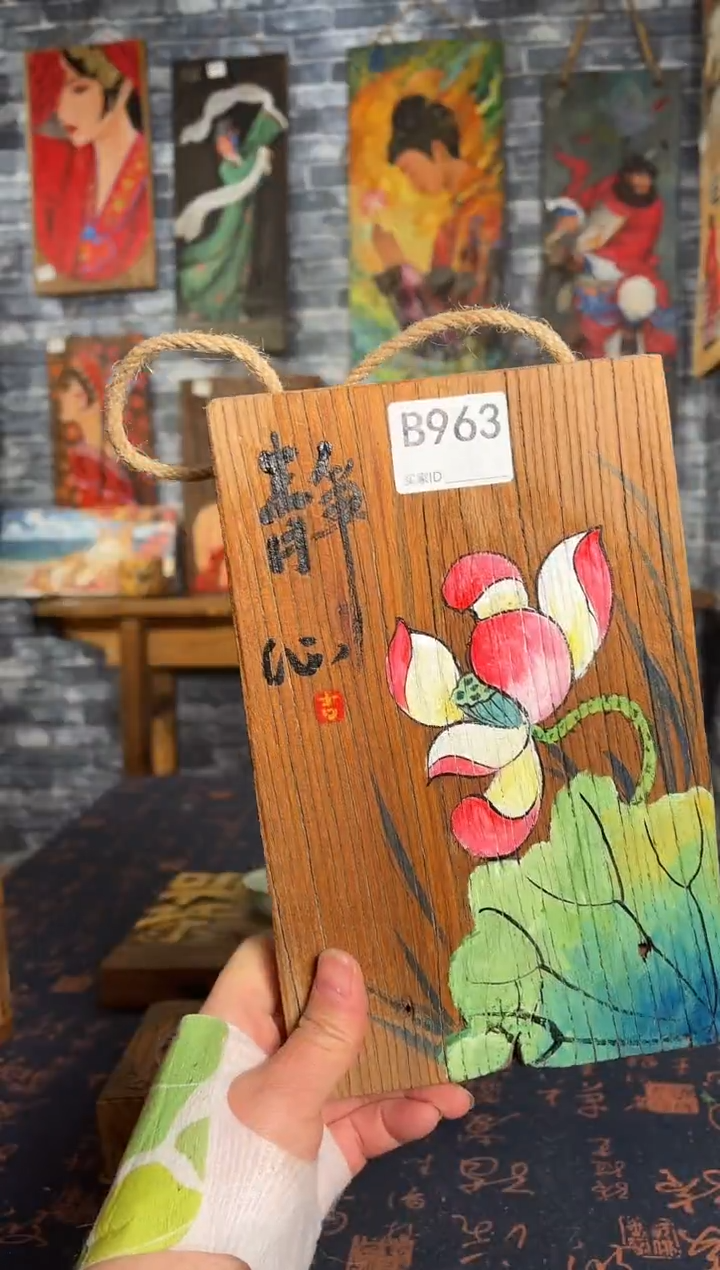 风化老门板丙烯画
